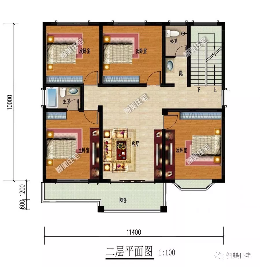 两栋带飘窗设计的农村别墅，30万建一栋，户型二已经很有名气