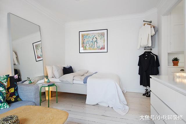 30㎡北欧风小公寓，定制一整套白色家具，厨房巧用柜子做连体