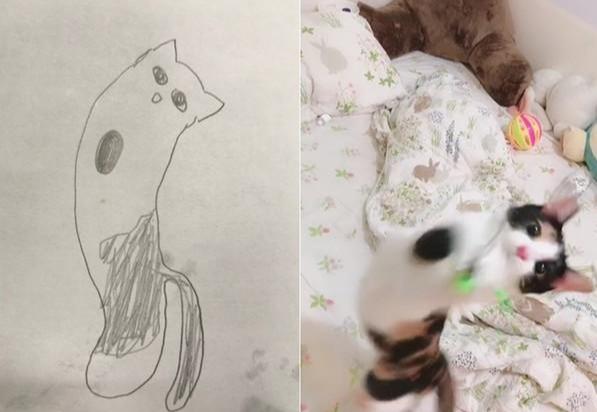 主人画猫咪在网上获千赞，朋友却说她乱画，但看到猫咪后闭嘴了