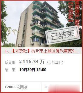 杭州这11套特价学区房昨日拍卖全部成交！其中一套仅一人报名，底价116万拍走
