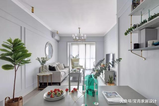 80㎡简美风两居室，素净淡雅、唯美浪漫，也不失华丽与精致感