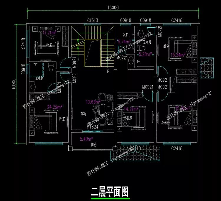 9款二层农村别墅图，复式堂屋车库露台，满足大部份农村建房需求