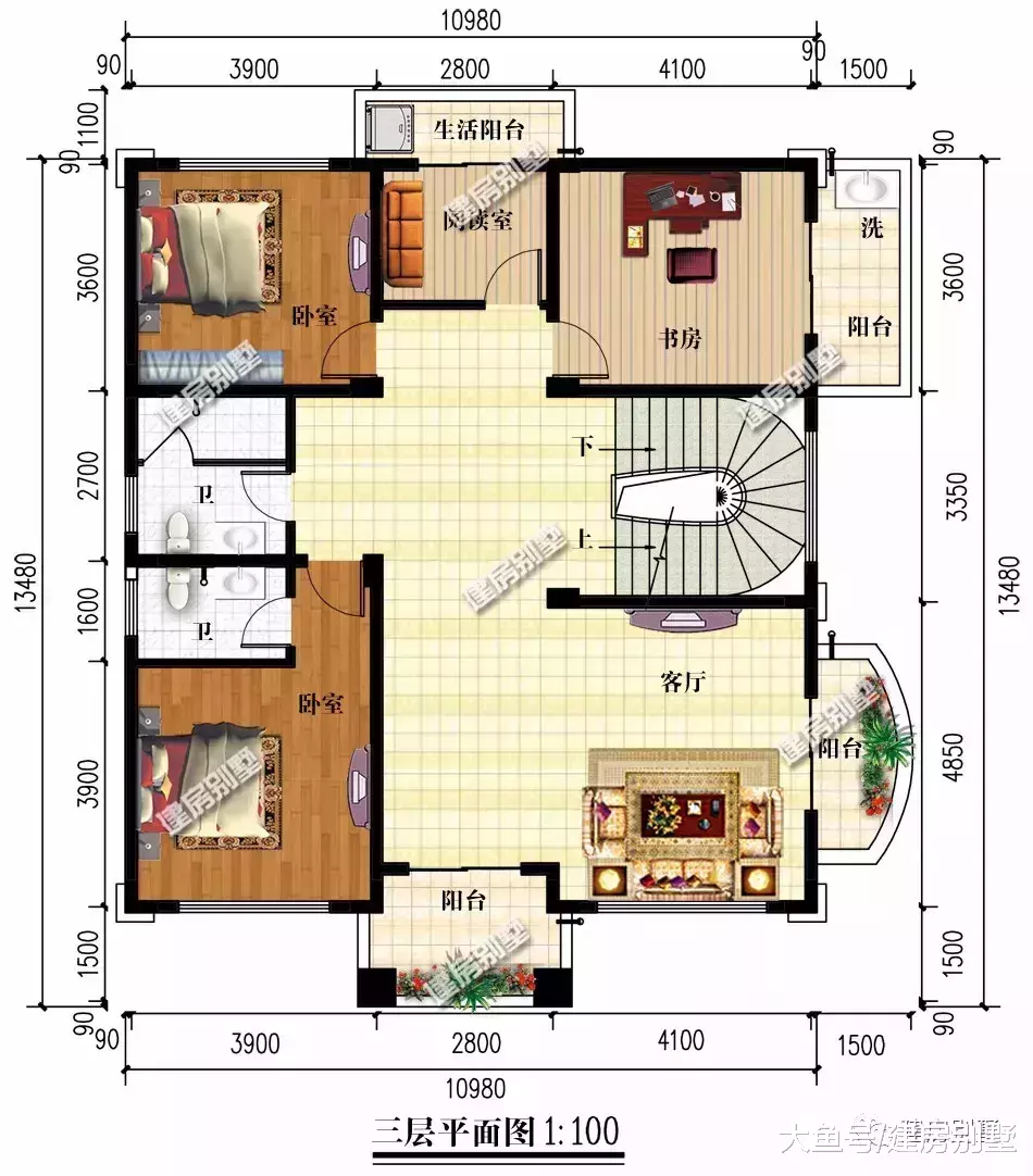 户型通透的四层农村别墅，主体40多万建，心目中理想的家