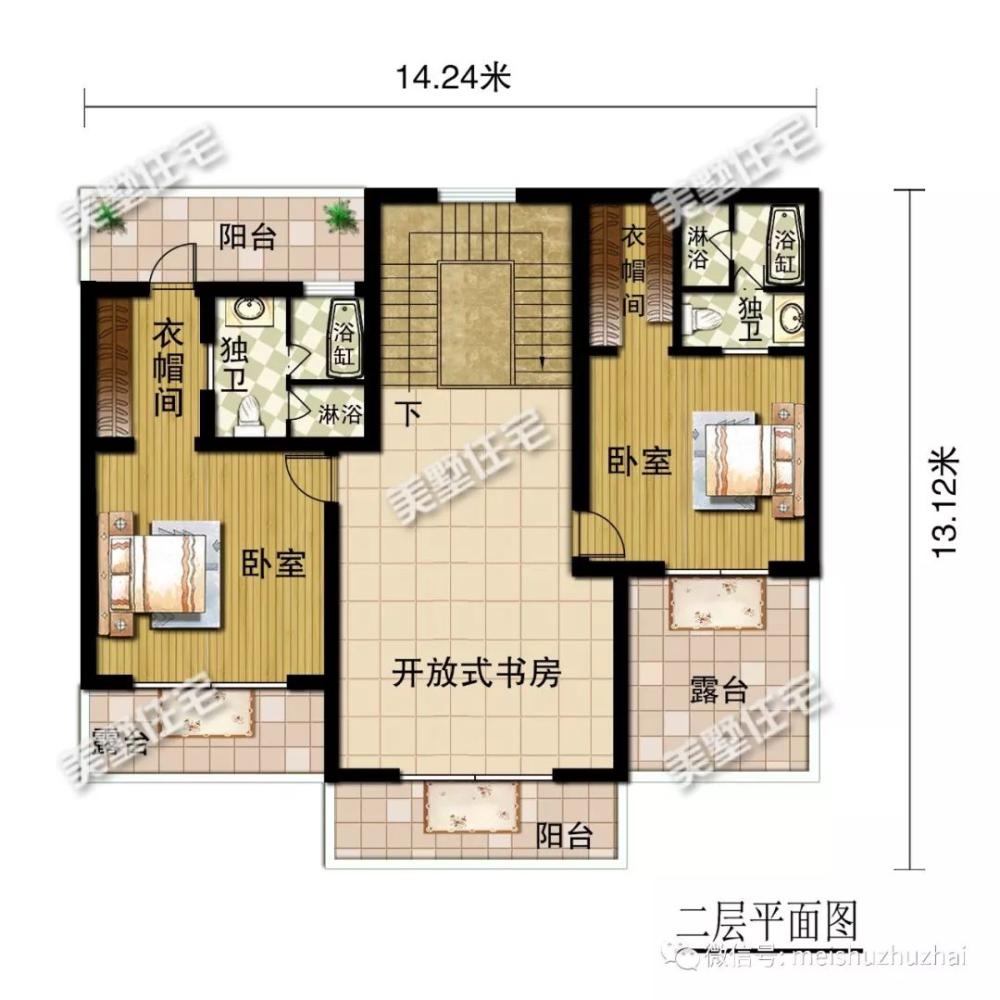 花小钱也能盖好房, 14X13米二层别墅, 简约上档次不要错过了
