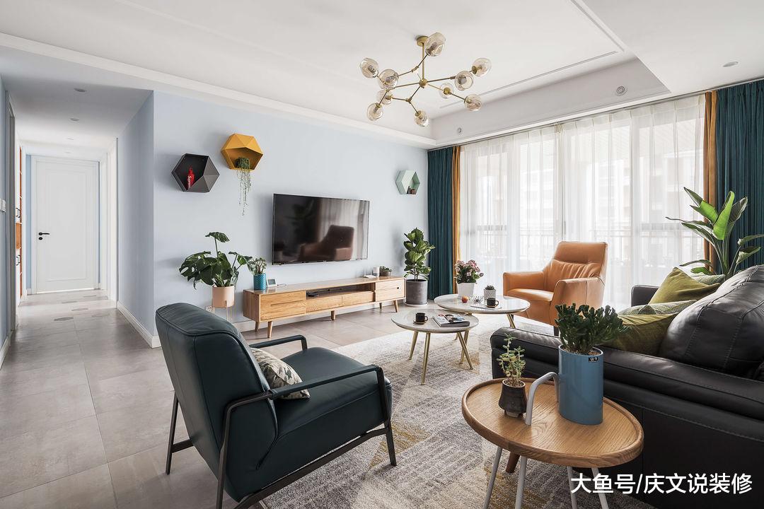 现代风格案例，纯净蓝色治愈轻柔