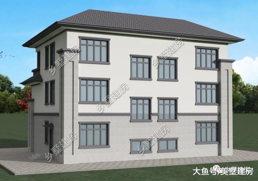 农村三层四合院别墅，天井+挑空客厅，既古典又洋气！