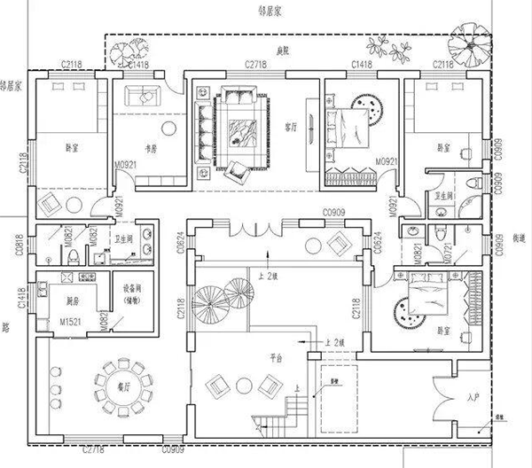 可以当传家宝的一层中式合院, 古朴大气实用非凡, 送父母最好的养老礼物