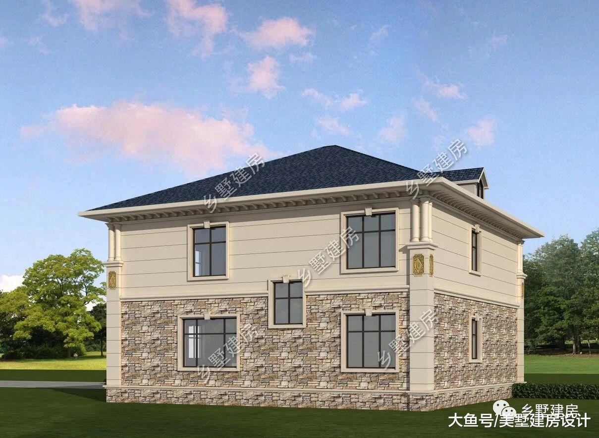 12X12米农村小别墅, 实用又美观, 建一栋左邻右舍羡慕不已!