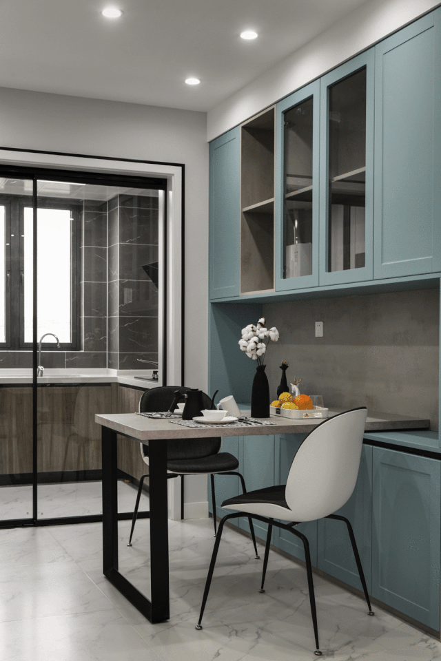 120㎡现代简约，优雅蓝色调，装出安静大方的气质
