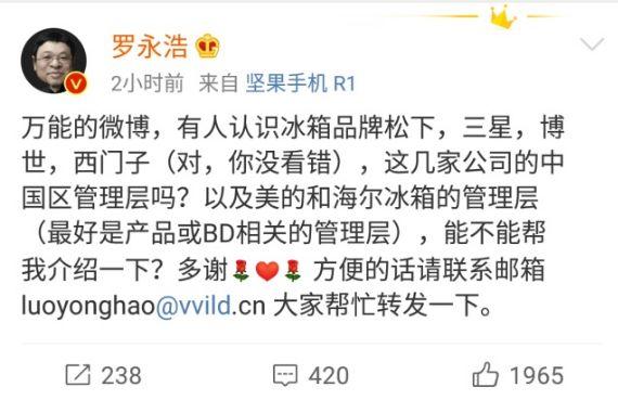 罗永浩疯狂求助网友，到底准备干啥？