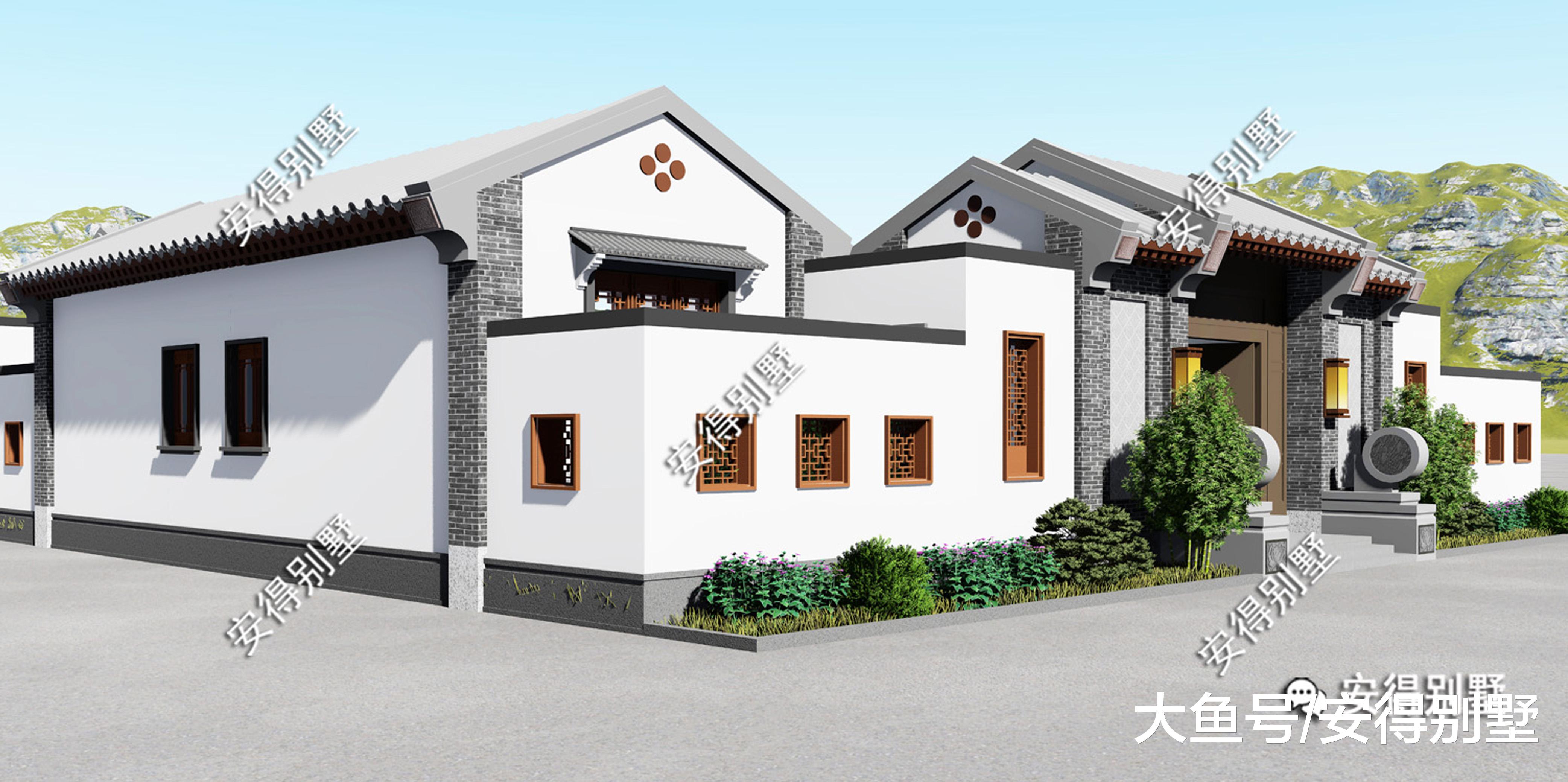 新中式四合院别墅设计，居家型别墅，你觉得怎么样