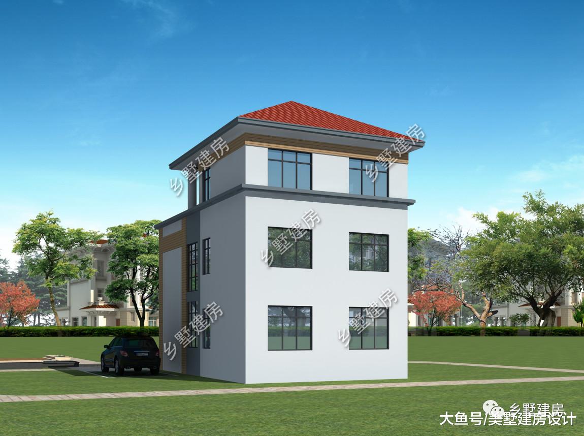 8X13米农村三层小别墅，开间小造价低，拙朴随性，无问西东！