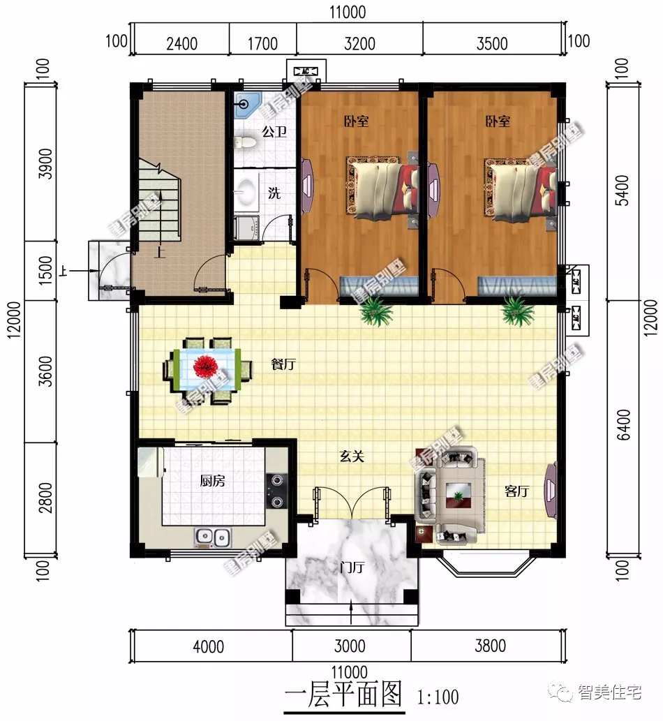 6栋平屋顶设计的四层别墅，包含中式、现代和欧式风格