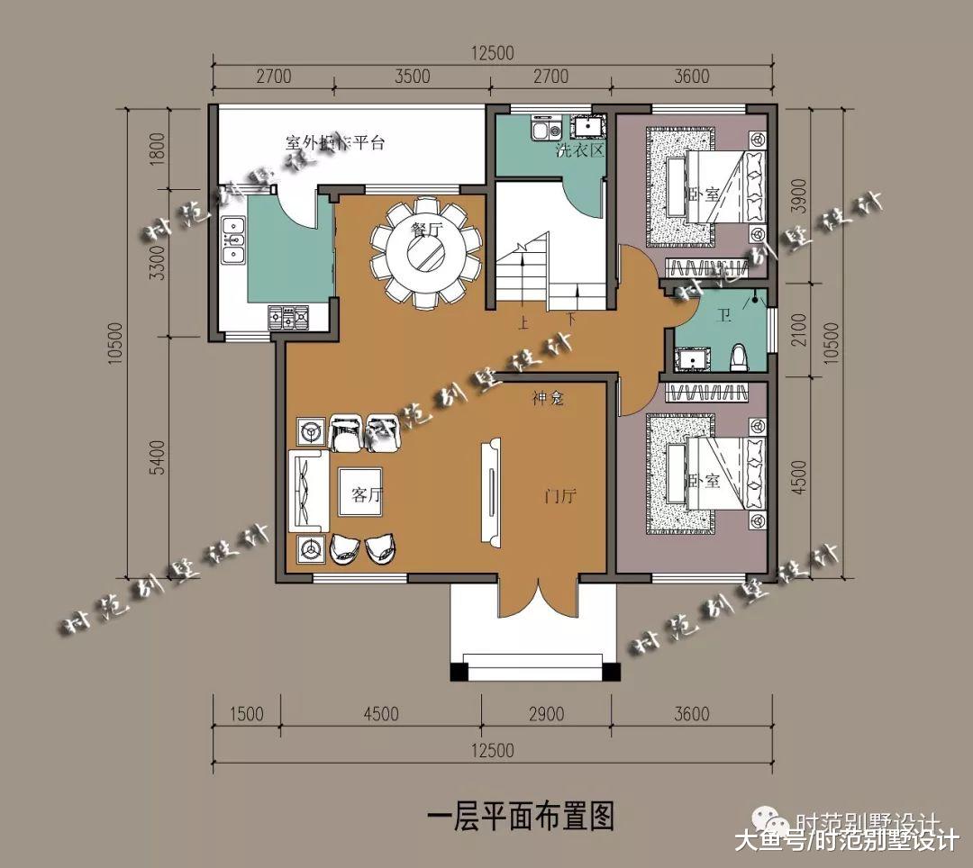 带阁楼10x12米三层新中式农村别墅，6室2厅，30万建成适合自建