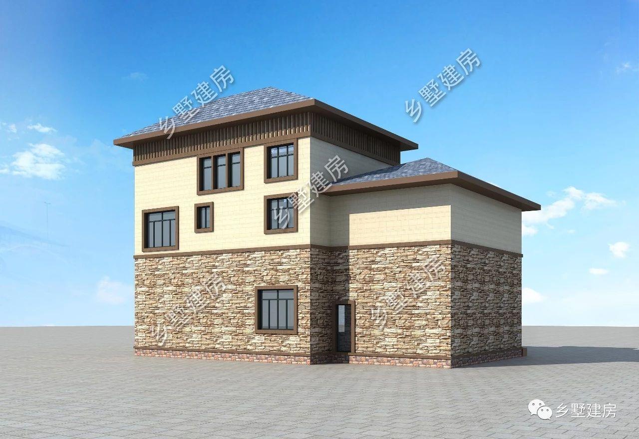 16x12米三层欧式农村别墅, 浪漫的造型在家乡别具一格