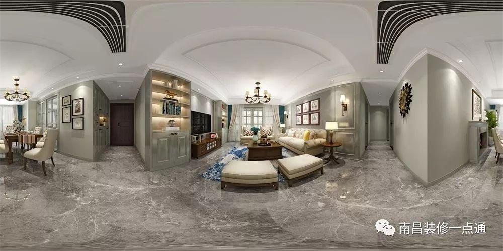 紫金城110平三房小美风，经典的灰绿墙板+水泥灰，年轻人大爱