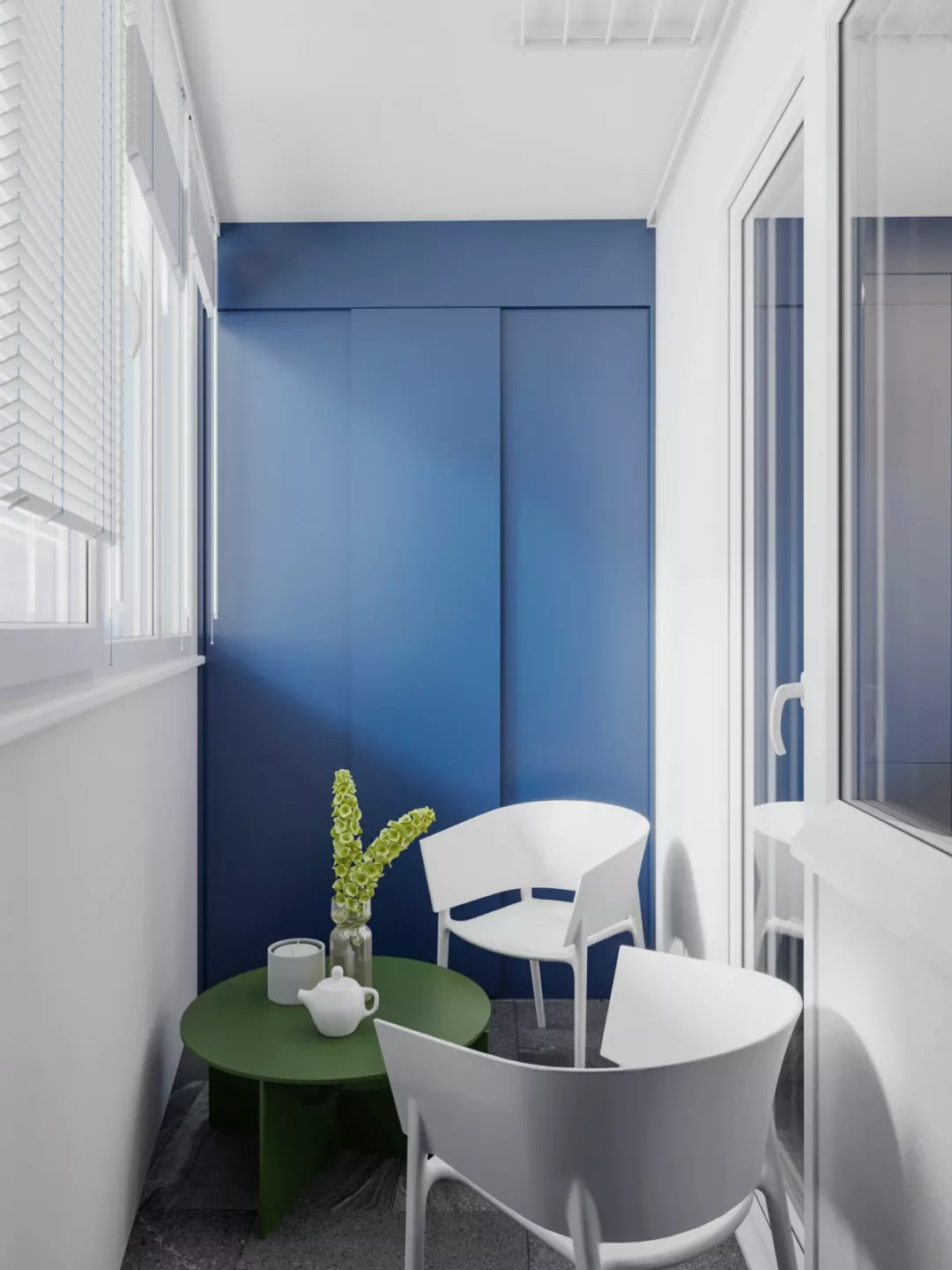 蓝绿撞色系！活力缤纷的家庭住宅设计！