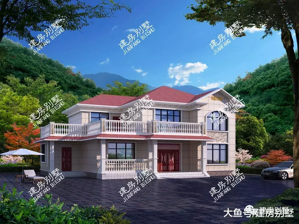 宽15米多的两层自建房，这两栋别墅的颜值都好高