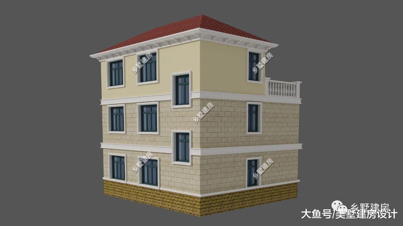 10.9X11.4米三层农村别墅，端庄耐看，想建房的值得一看