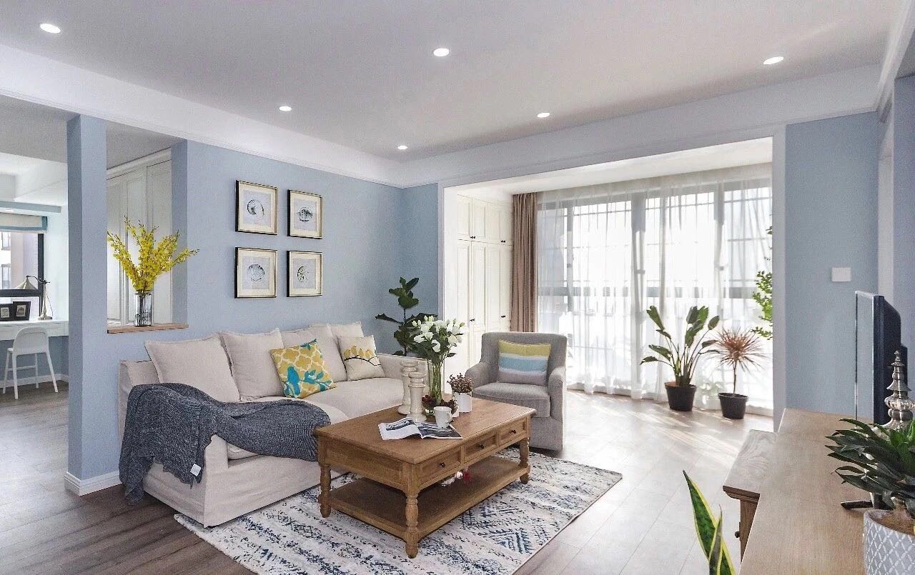 蓝色背景墙超漂亮，每一处都透着优雅~