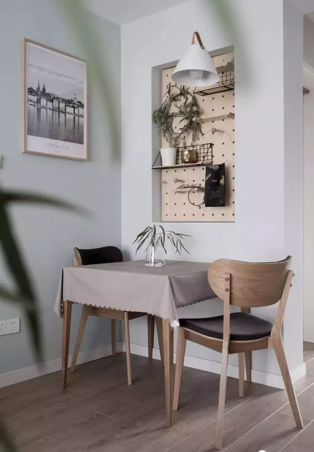 76平的简约风小户型二居室, 半开放式厨房宽敞又好看