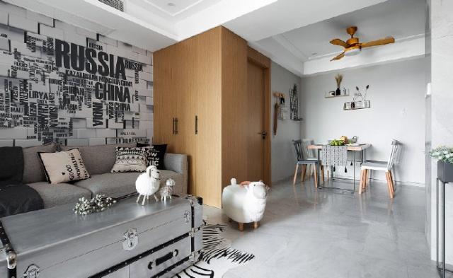 结合当下流行的黑白灰元素，给业主打造一个简约又有活力的家