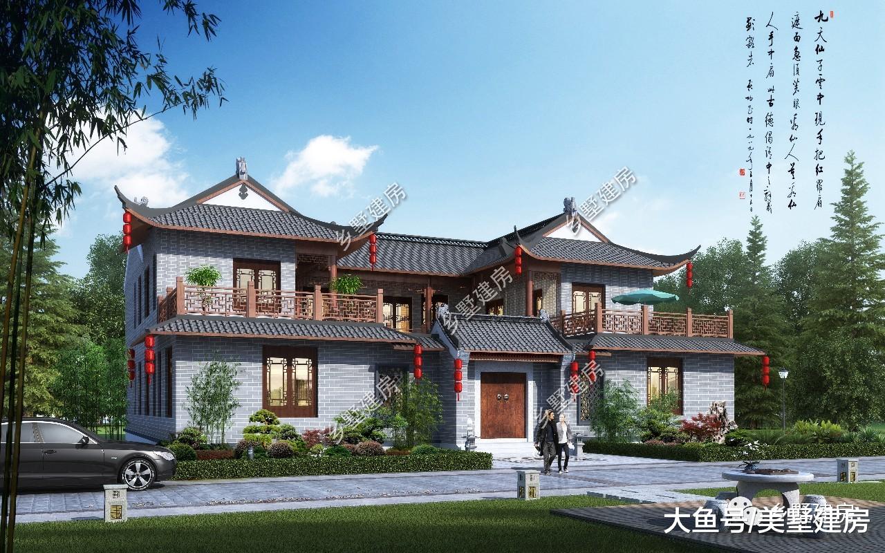 在农村老家建栋中式四合院别墅，古色古香，造型经典，传承世代