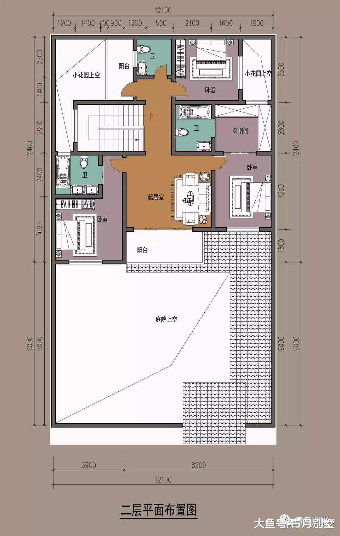 12.1×21.4米二层中式庭院，领略传统白墙灰瓦的魅力