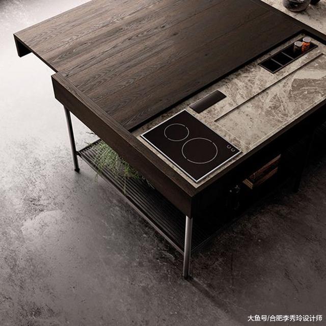 户型小连餐桌都放不下，拆厨房橱柜换这种，底下做饭台面当餐桌用