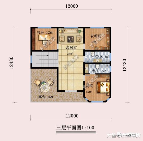 12×12.5米欧式别墅，光彩夺目，实力与颜值并存