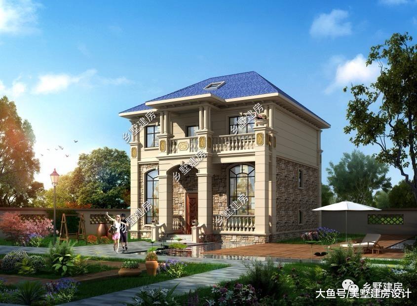 二层欧式小别墅，简单不失精致，占地百来平，农村建房网红款！