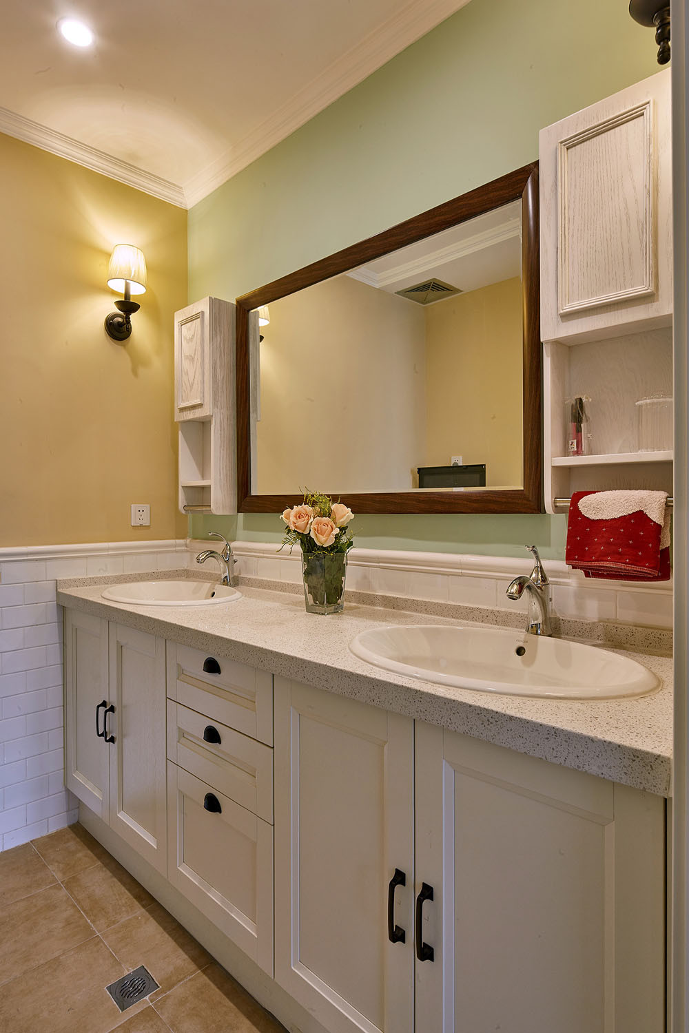 133平三居室美式乡村风装修，红砖的运用恰到好处！