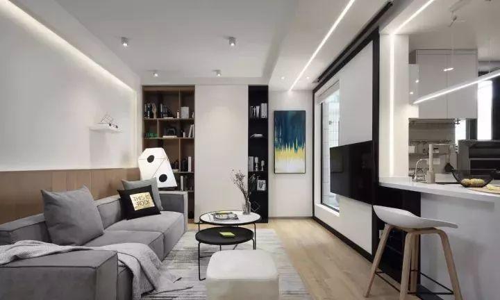 80平的簡約風小戶型二居室，電視背景墻的設計好有創意