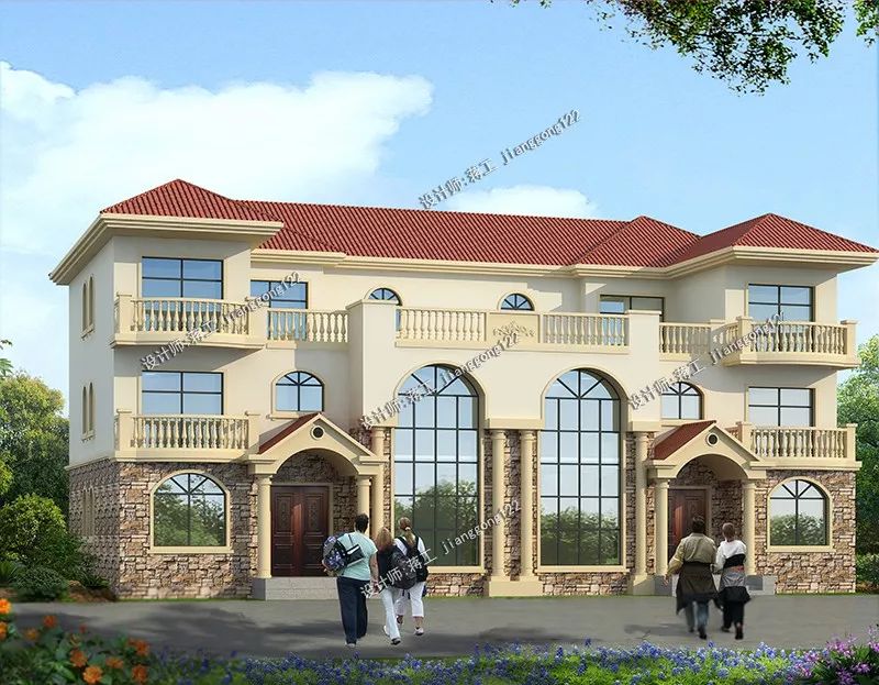 6款农村双拼别墅，兄弟姐妹多，这样建房谁都不吃亏