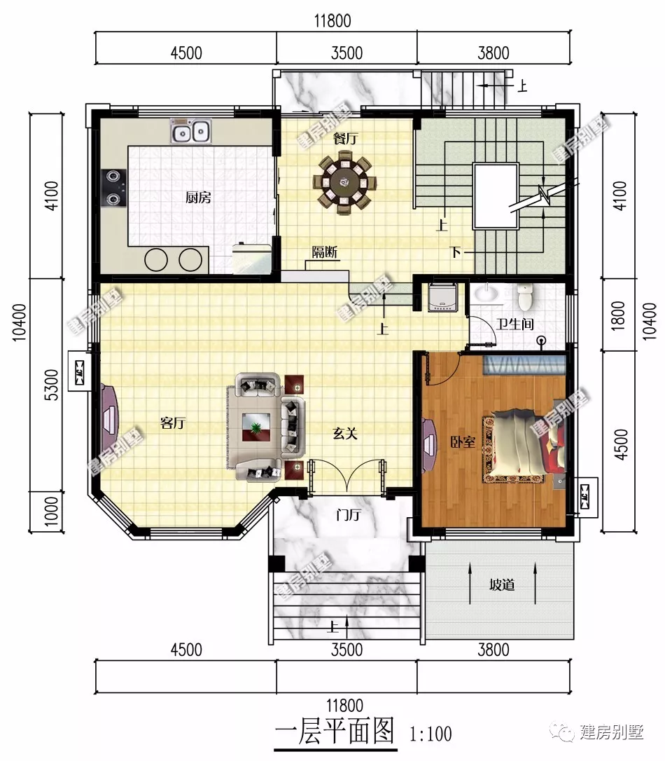 两栋面宽11米多的四层自建房，第一栋带地下室，主体50万