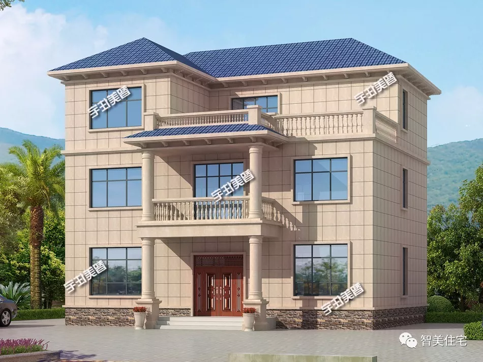 14.6×12.3米三层别墅，带堂屋设计，室内9卧室！