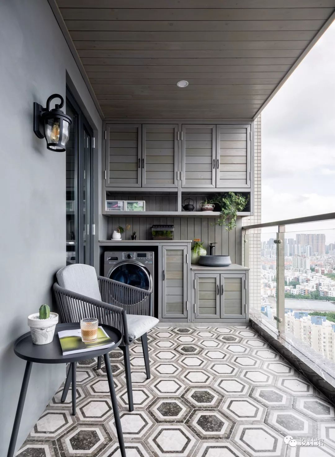 126㎡现代美式，蓝灰色的轻奢