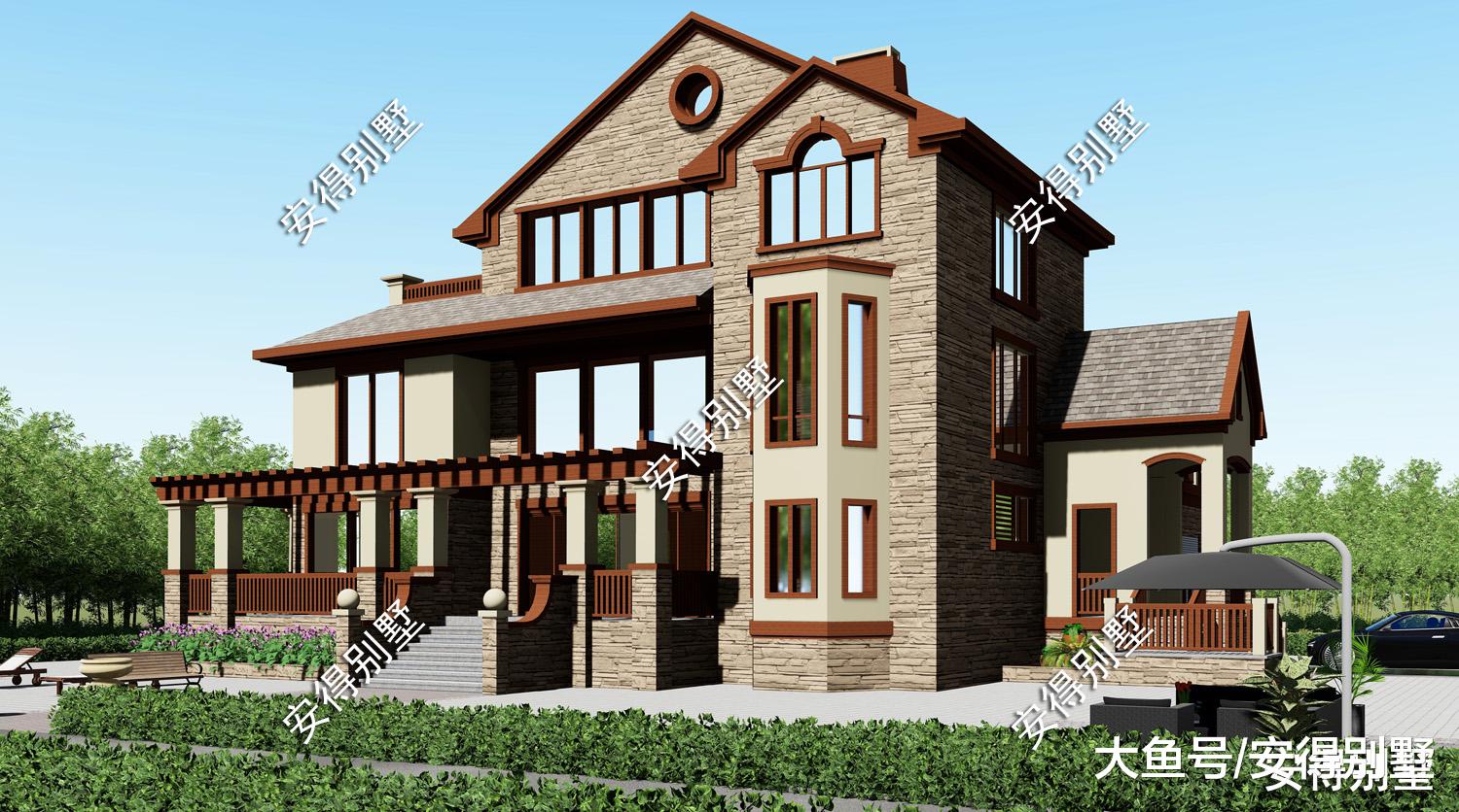 大坡顶美式3层别墅，低调却不失奢华