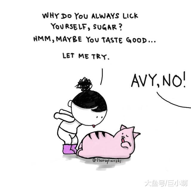 小孩猫咪夹心配，10张轻松搞笑的猫咪漫画，给你开心一刻