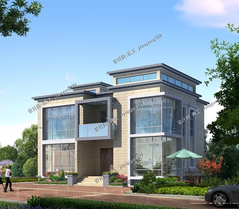 5款适合农村的别墅图纸，最漂亮的平屋顶别墅，北方人大爱