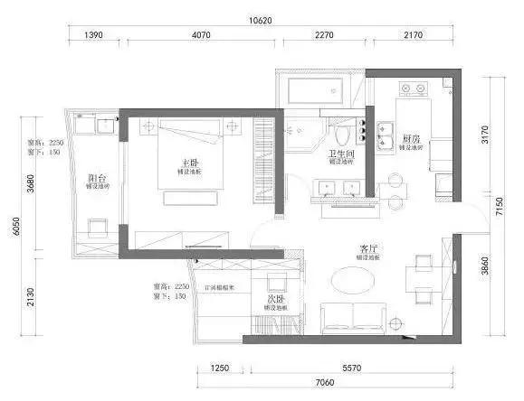 使用面积62平米的两居室，简约北欧风装修，开门就被吸引住了!
