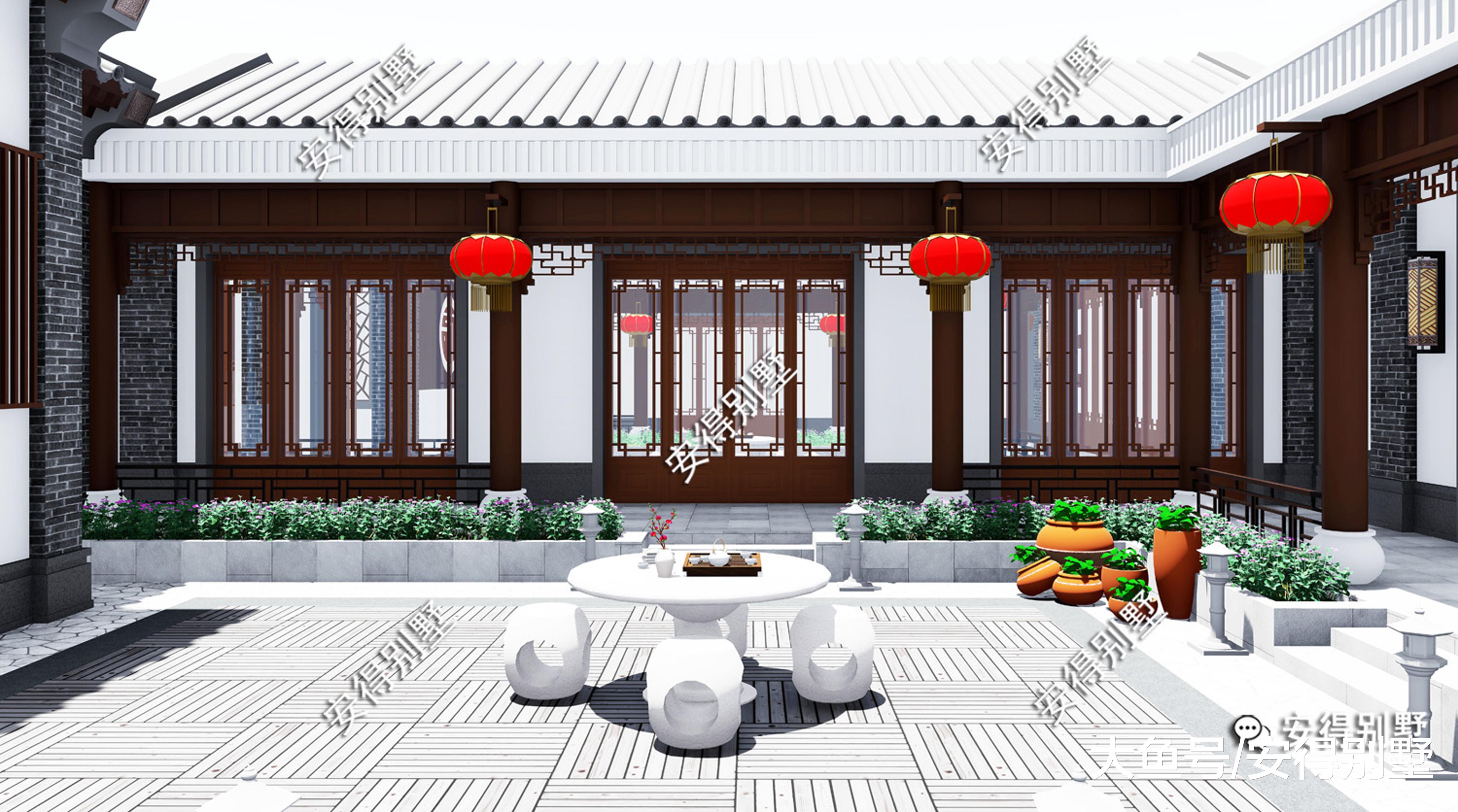 新中式四合院别墅设计，居家型别墅，你觉得怎么样