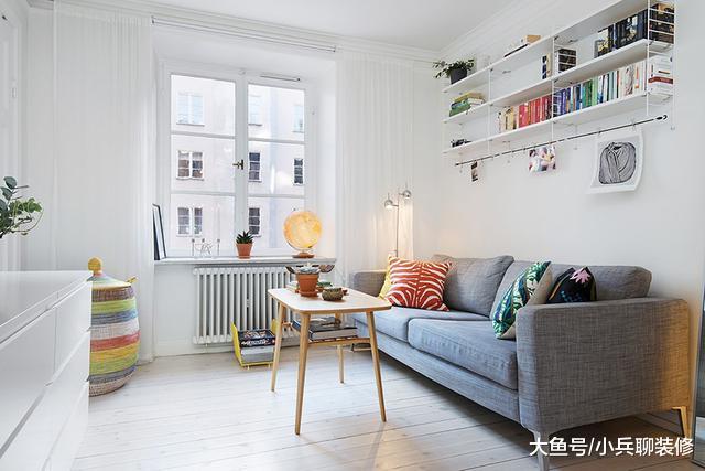 30㎡北欧风小公寓，定制一整套白色家具，厨房巧用柜子做连体