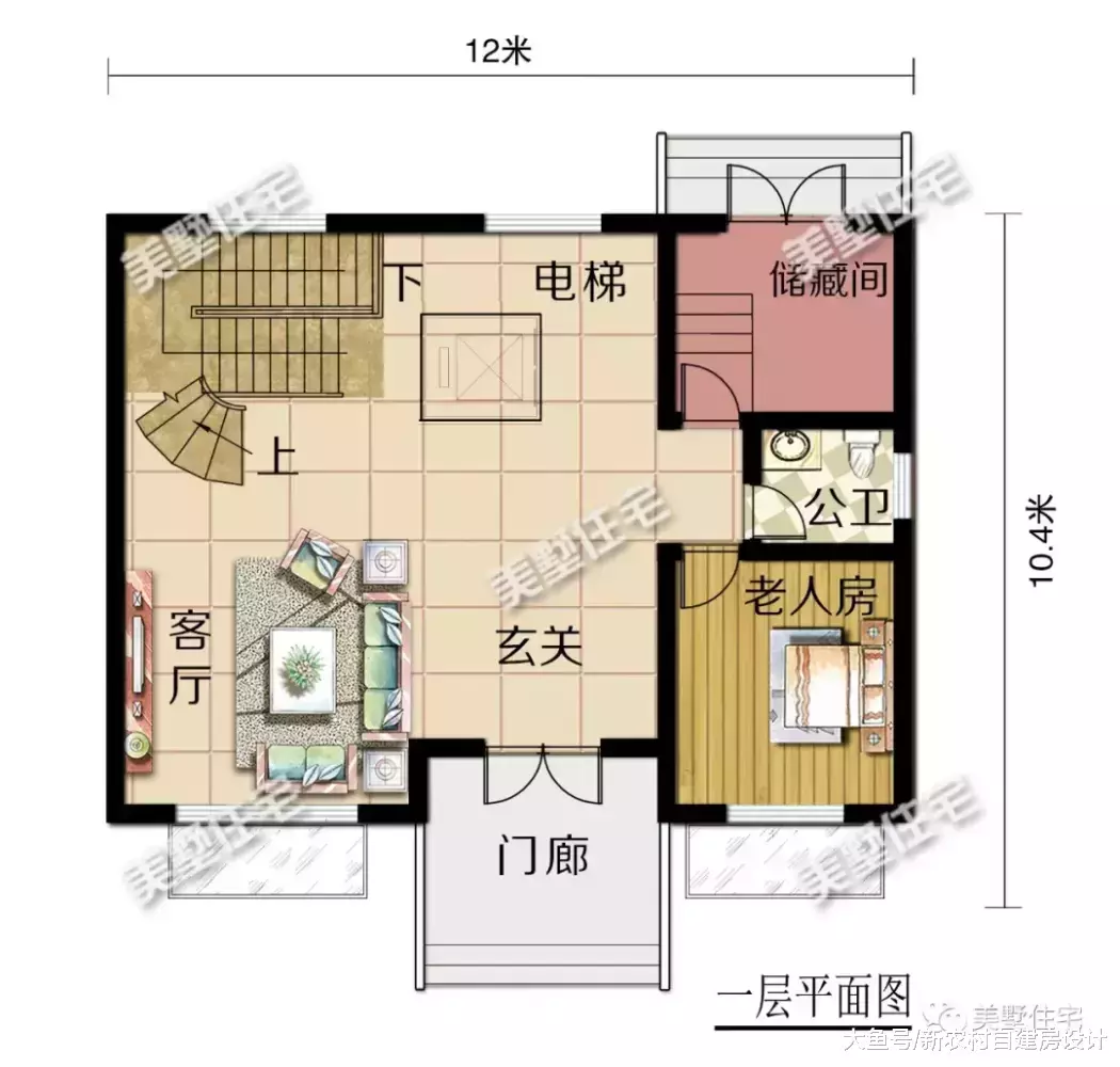 12X10米帶電梯農村別墅，設觀影廳、KTV、健身房，獨一無二