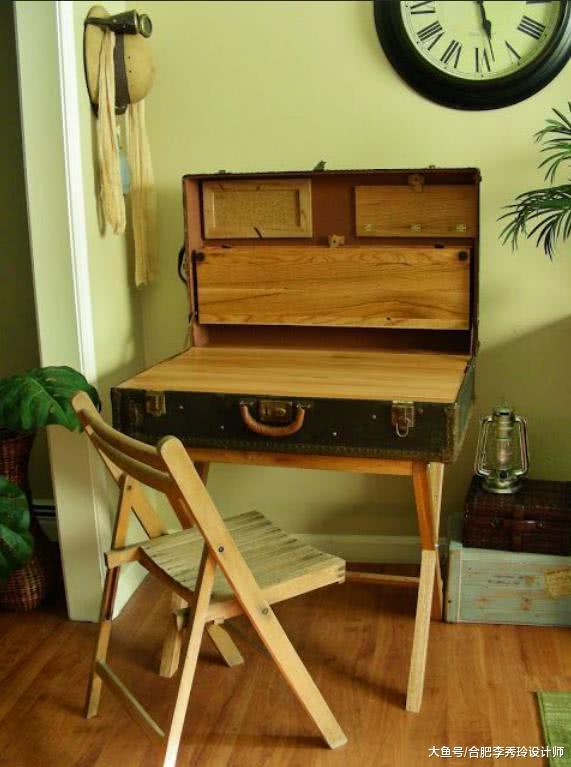 壞掉的行李箱太雞肋？簡單動動手，改成家具擺家里，書桌不用買了