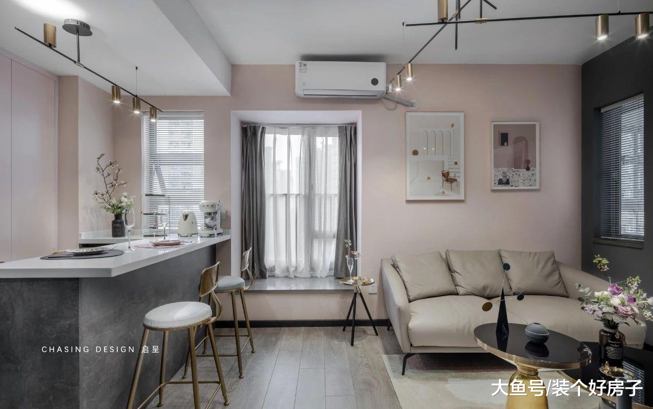 广州小姐姐48㎡ 单身公寓美到犯规，多功能吧台也太好用了吧！