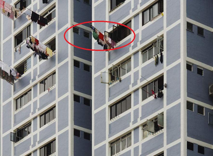 去无锡出差, 无意发现一户人家阳台, 太高明! 赶紧拍照让老婆照弄