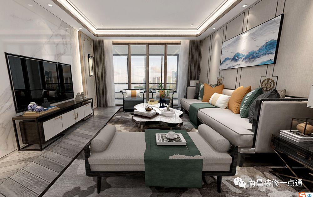 国贸阳光120平三房新中式，清爽优雅的配色方式，总算被我找到了