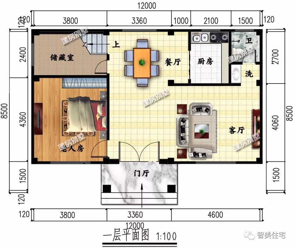 2栋宽12米的四层别墅，斜屋面和平屋顶设计，要的就是这份气派