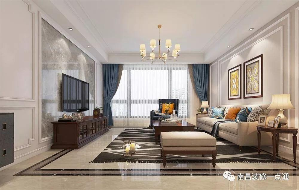 恒锦花苑142平四房美式，云朵拉灰大理石，端庄优雅+清新明快